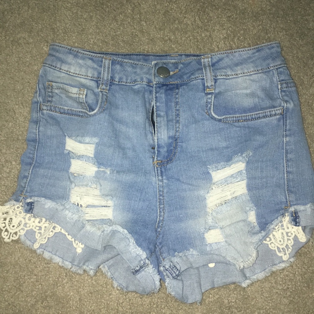 high waisted jean shorts
